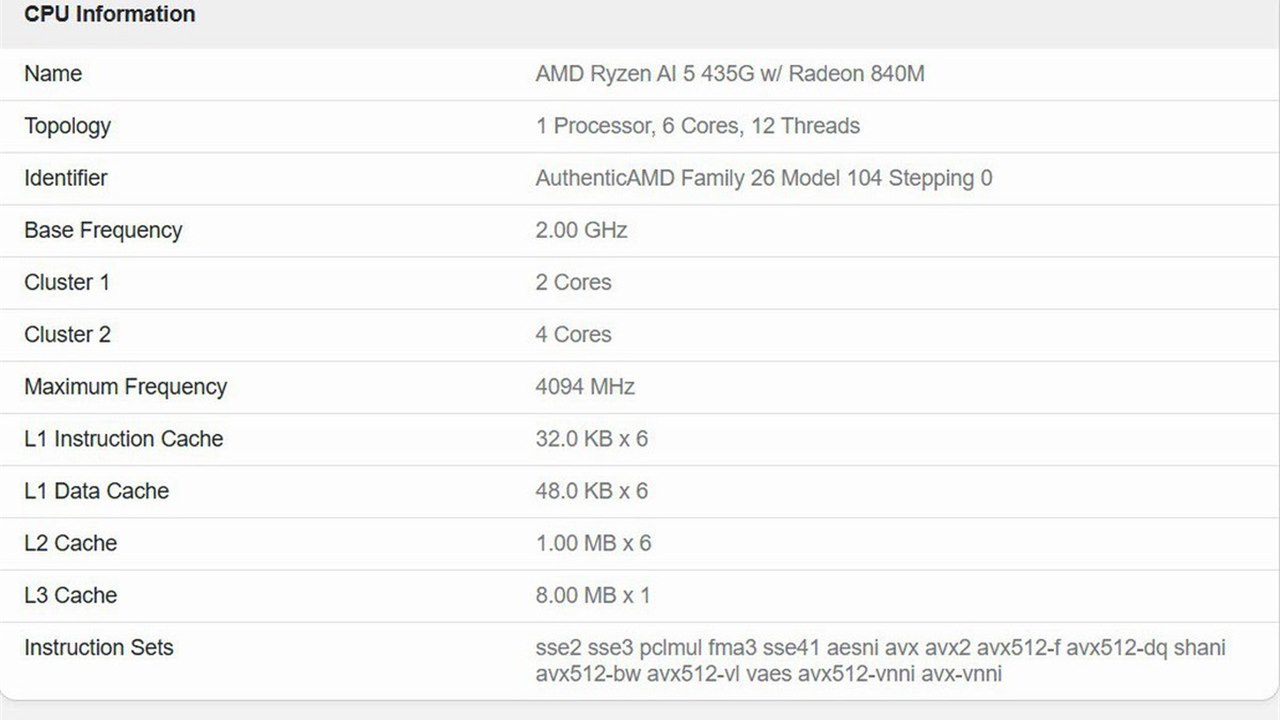 AMD Ryzen AI 5 435G Zen 5 lộ điểm benchmark: Hiệu năng mạnh mẽ cho máy tính để bàn
